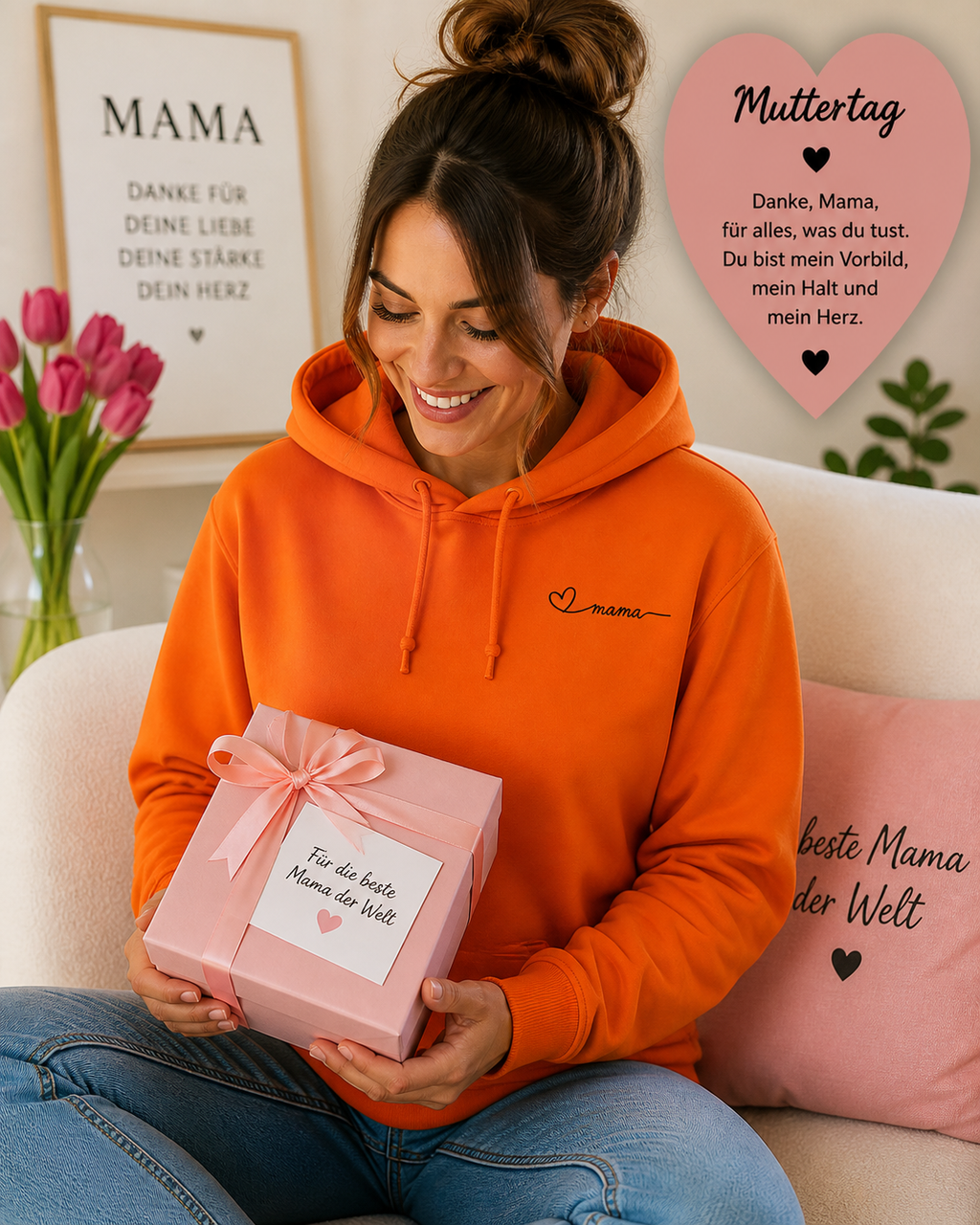 Women's Premium Organic Hoodie - Heart Mama