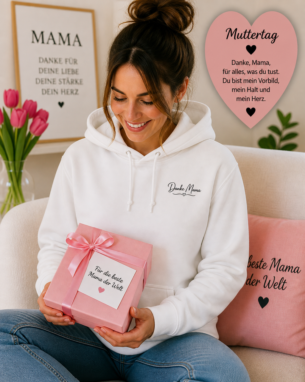 Damen Premium Bio Hoodie -Danke Mama