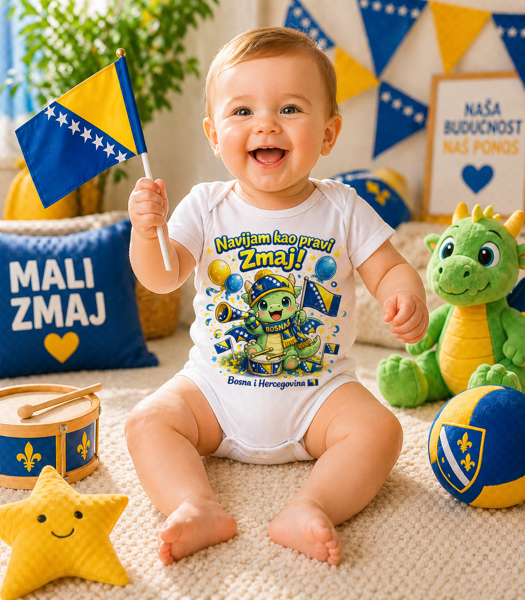 Kids Organic Bodysuit – Little Dragon Fan | Front print